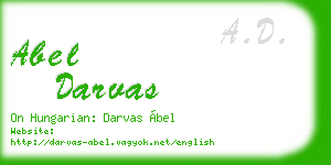 abel darvas business card